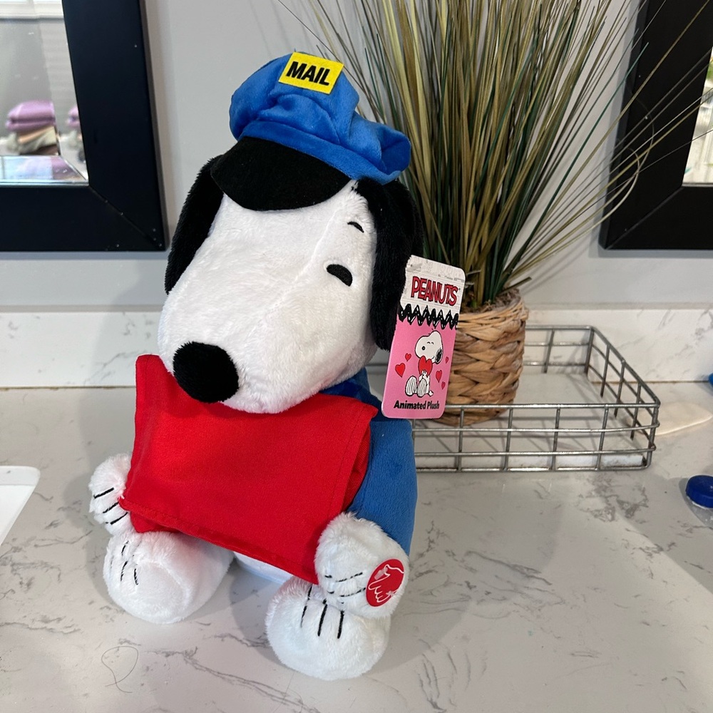 2026 Peanuts Animated Singing -Mailman Snoopy & Woodstock -   Plush 12”  NEW